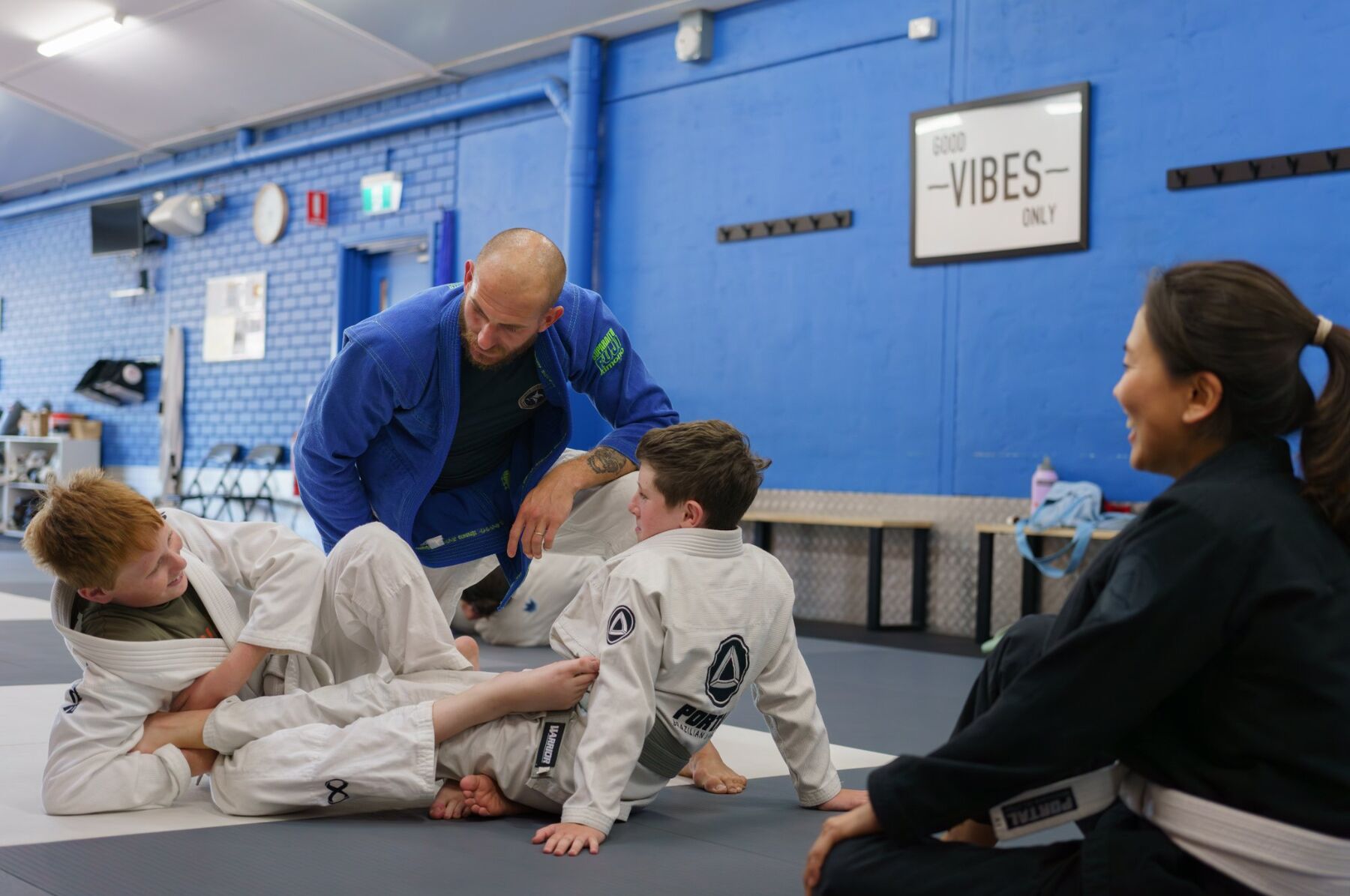 Kids Jiu-Jitsu class with the coach